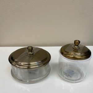 York Clear Glass Apothecary Storage Jar - Bronze Lid - Small